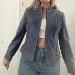 Blue Suede Moto Jacket
